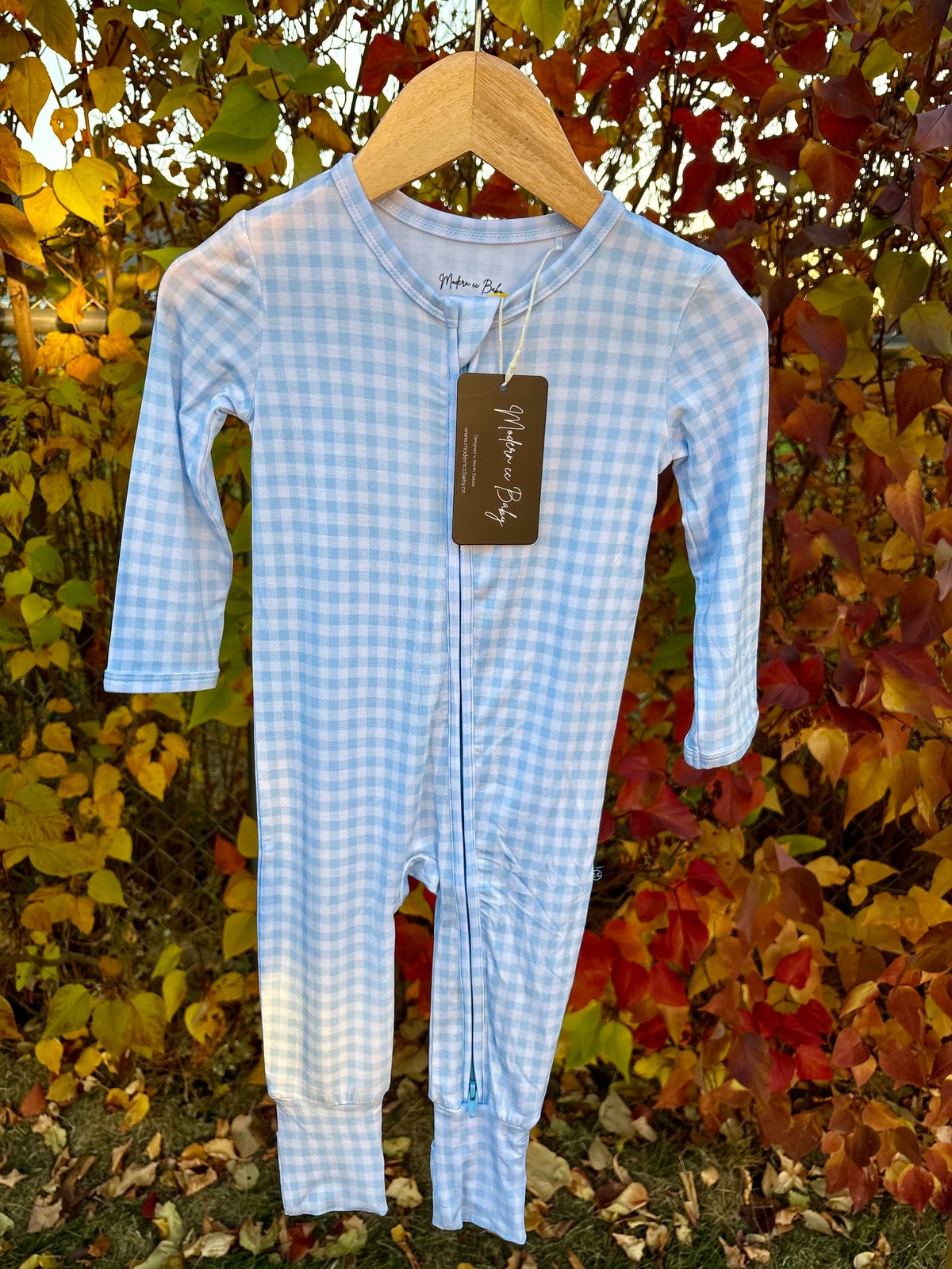 Blue Gingham Romper