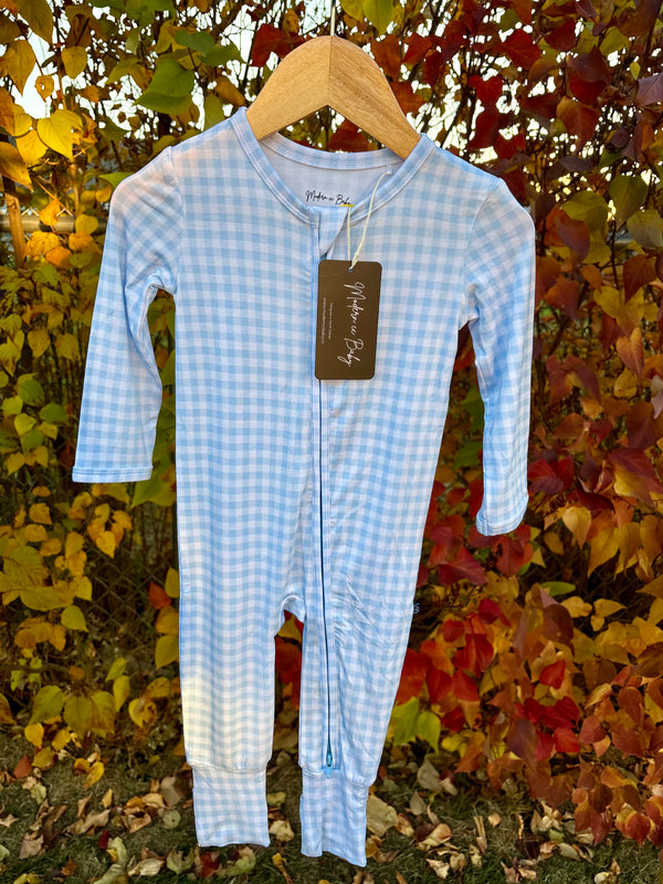 Blue Gingham Romper