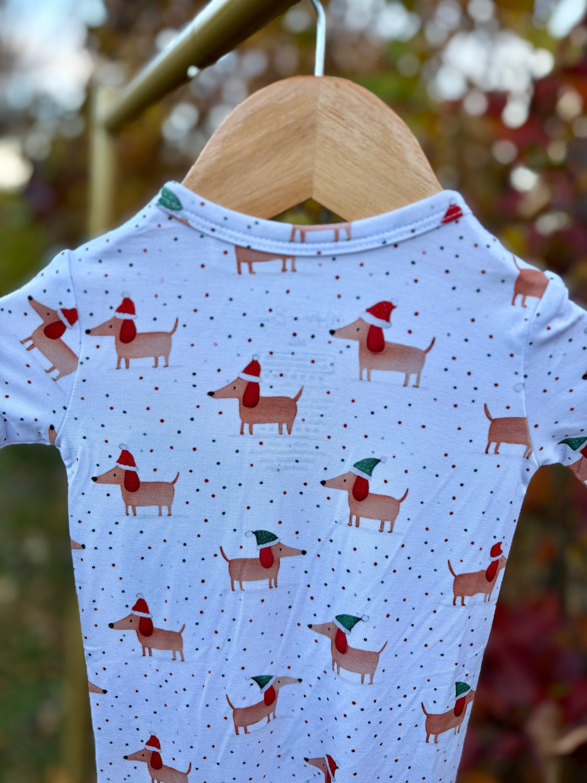 Christmas weenie dog Romper