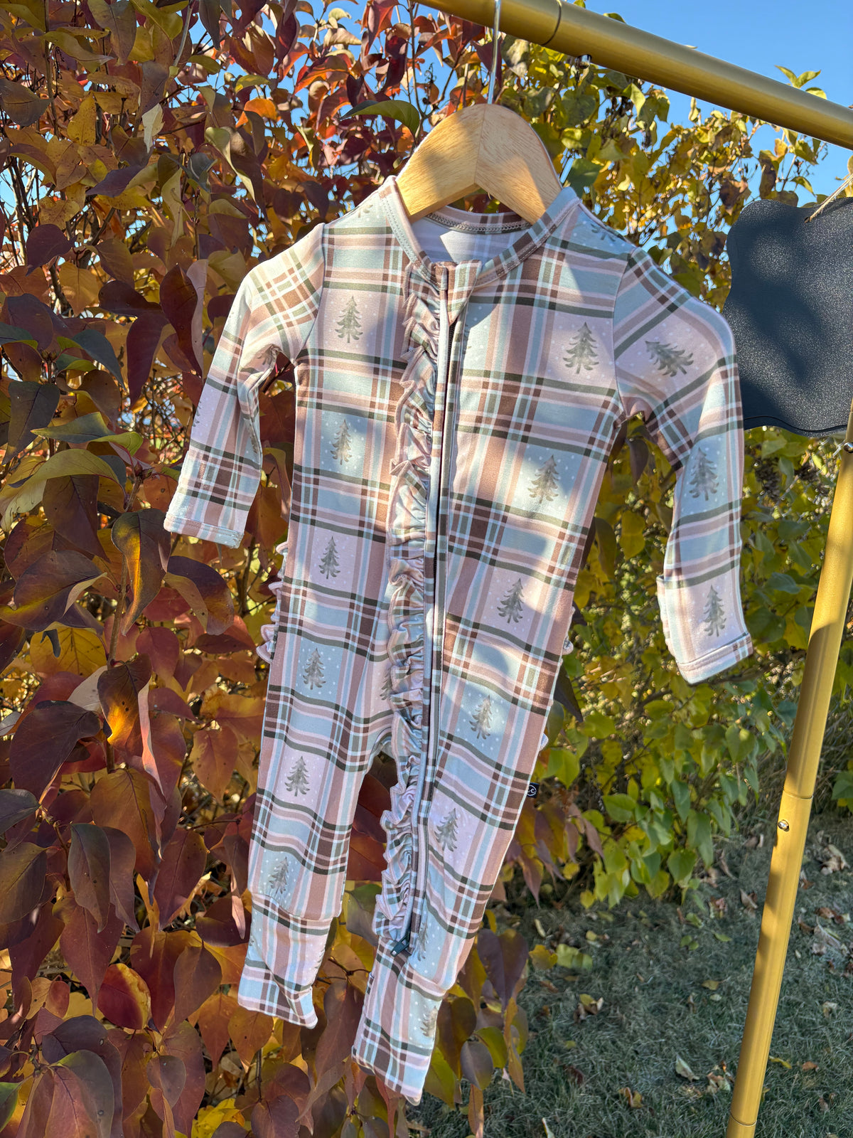 Holiday Plaid Ruffle Romper