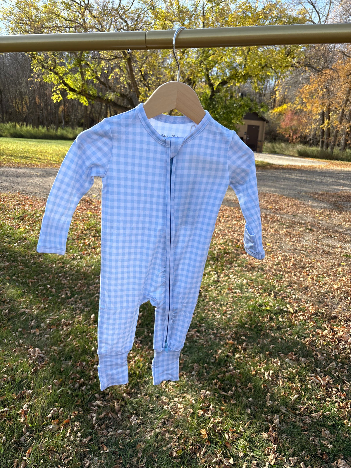 Blue Gingham Romper