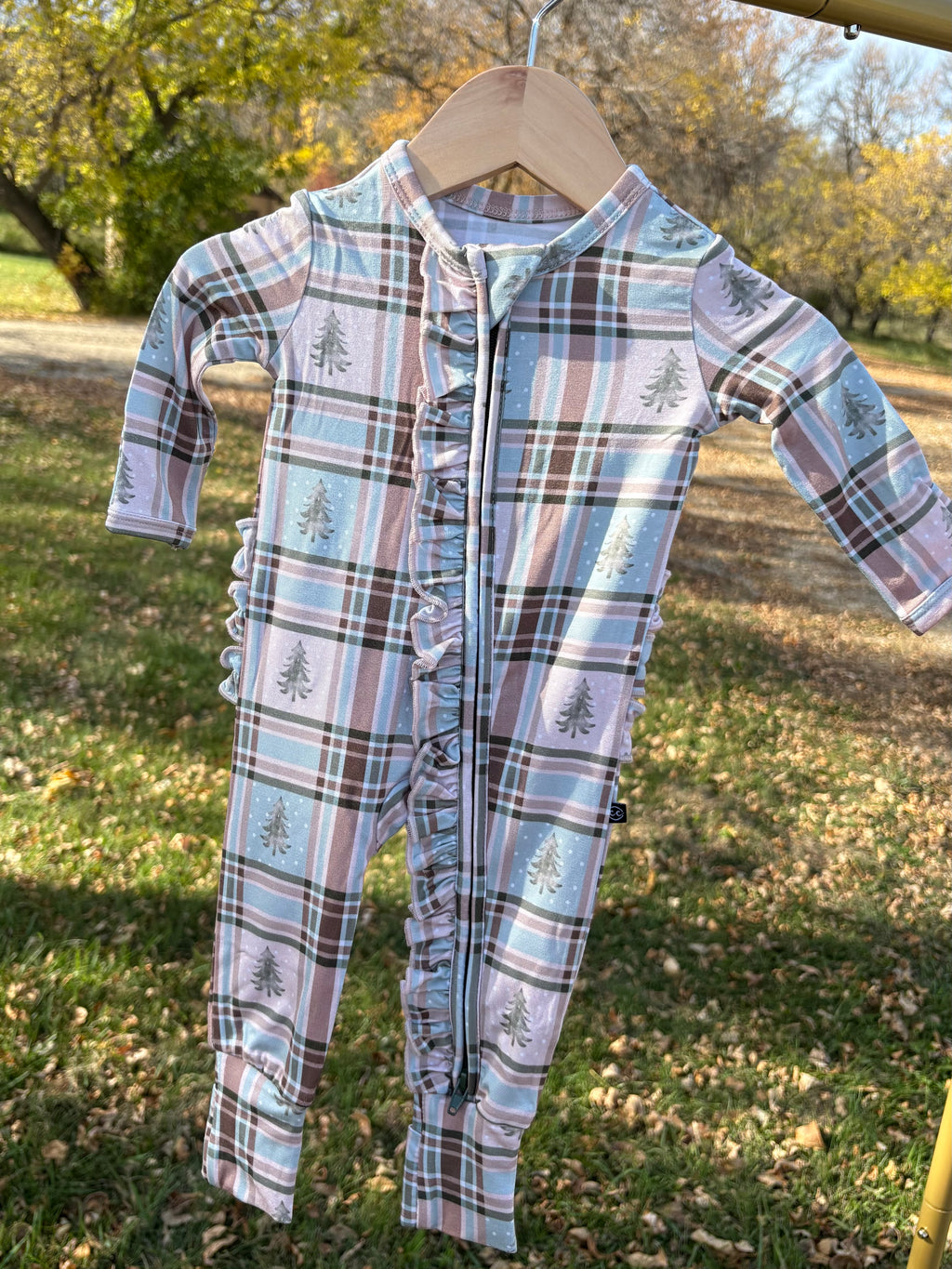Holiday Plaid Ruffle Romper