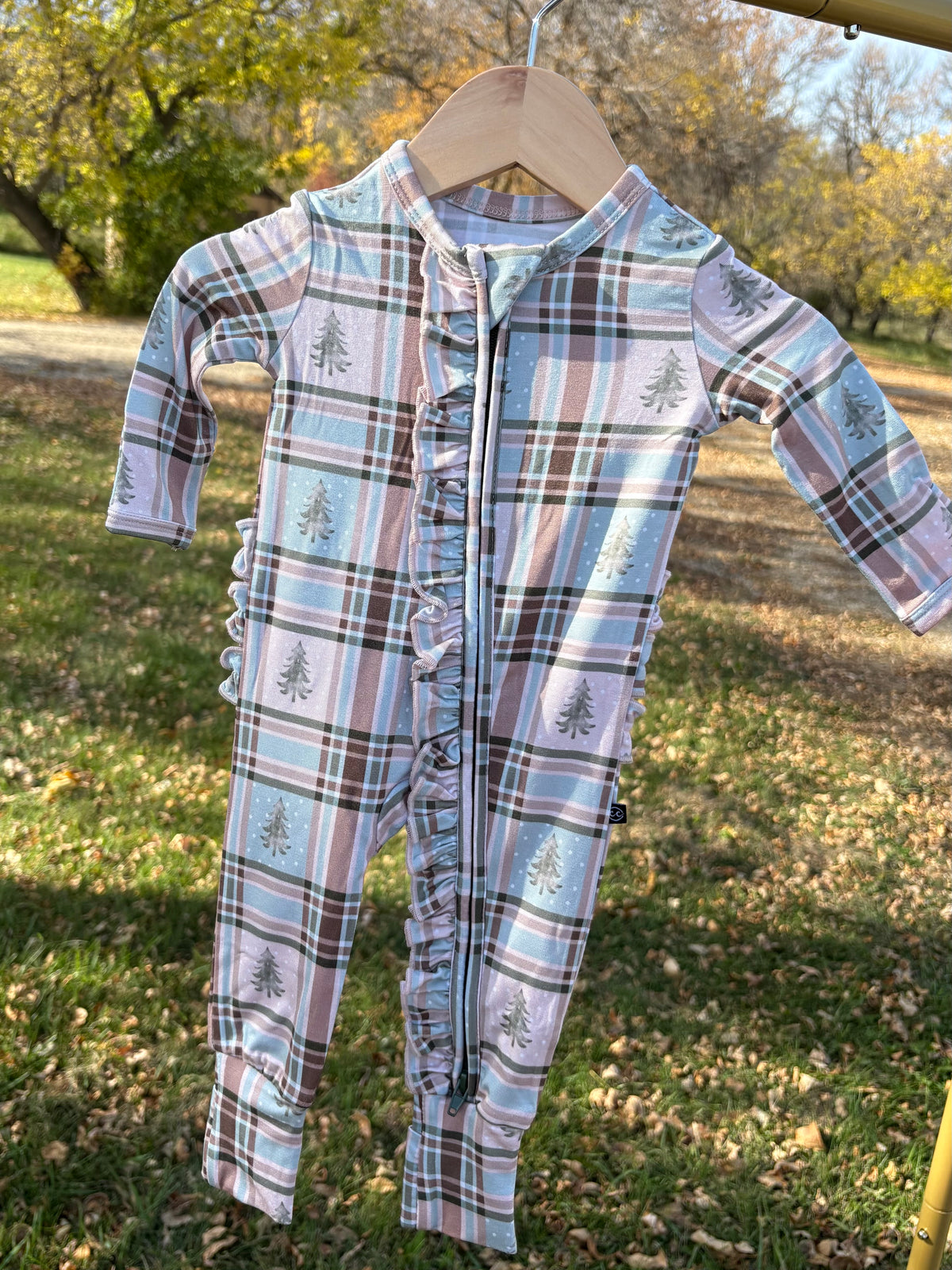 Holiday Plaid Ruffle Romper