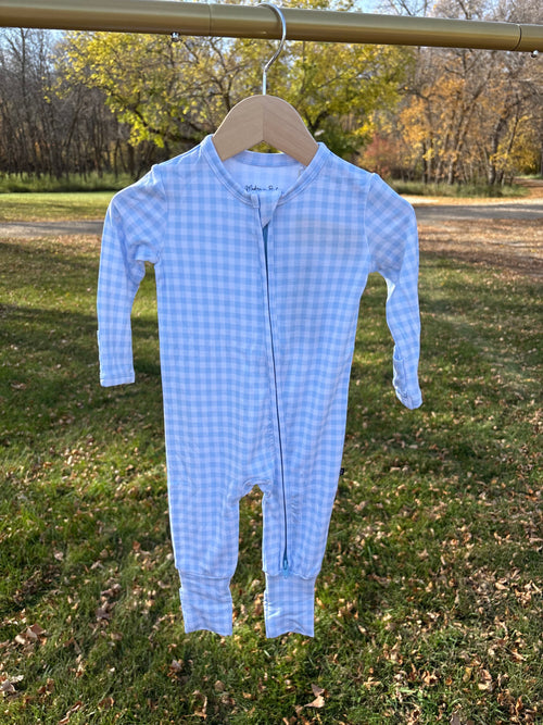 Blue Gingham Romper