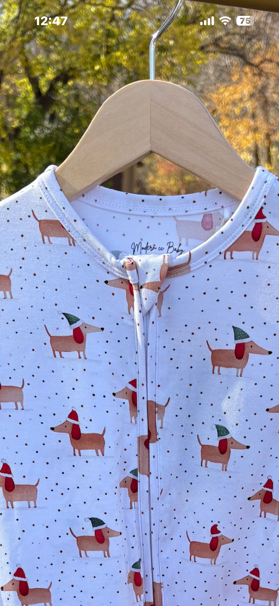 Christmas weenie dog Romper