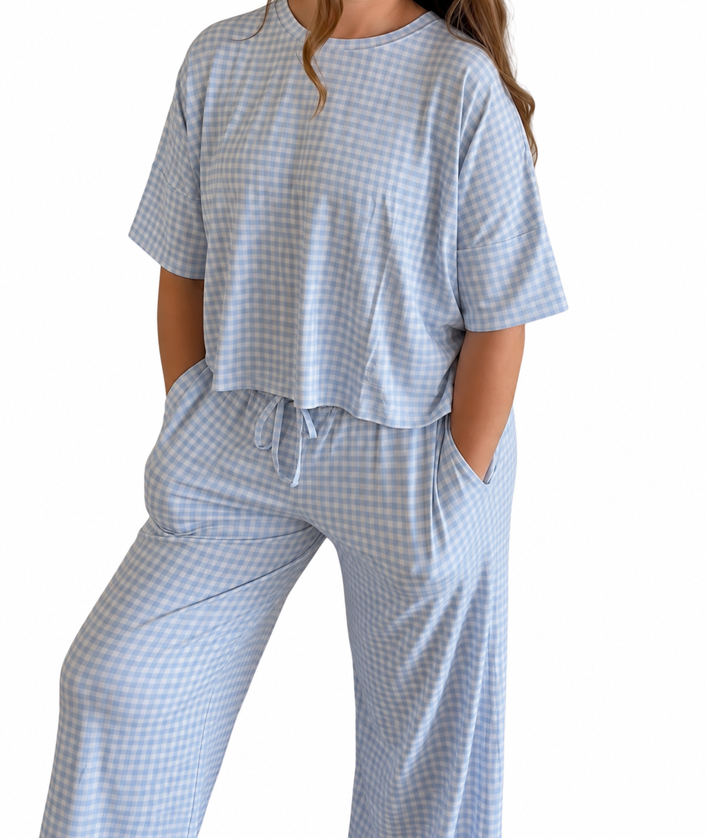 Women’s Blue Gingham Set