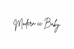 The text 'Modern cc Baby' is written in a black cursive script font on a solid white background.